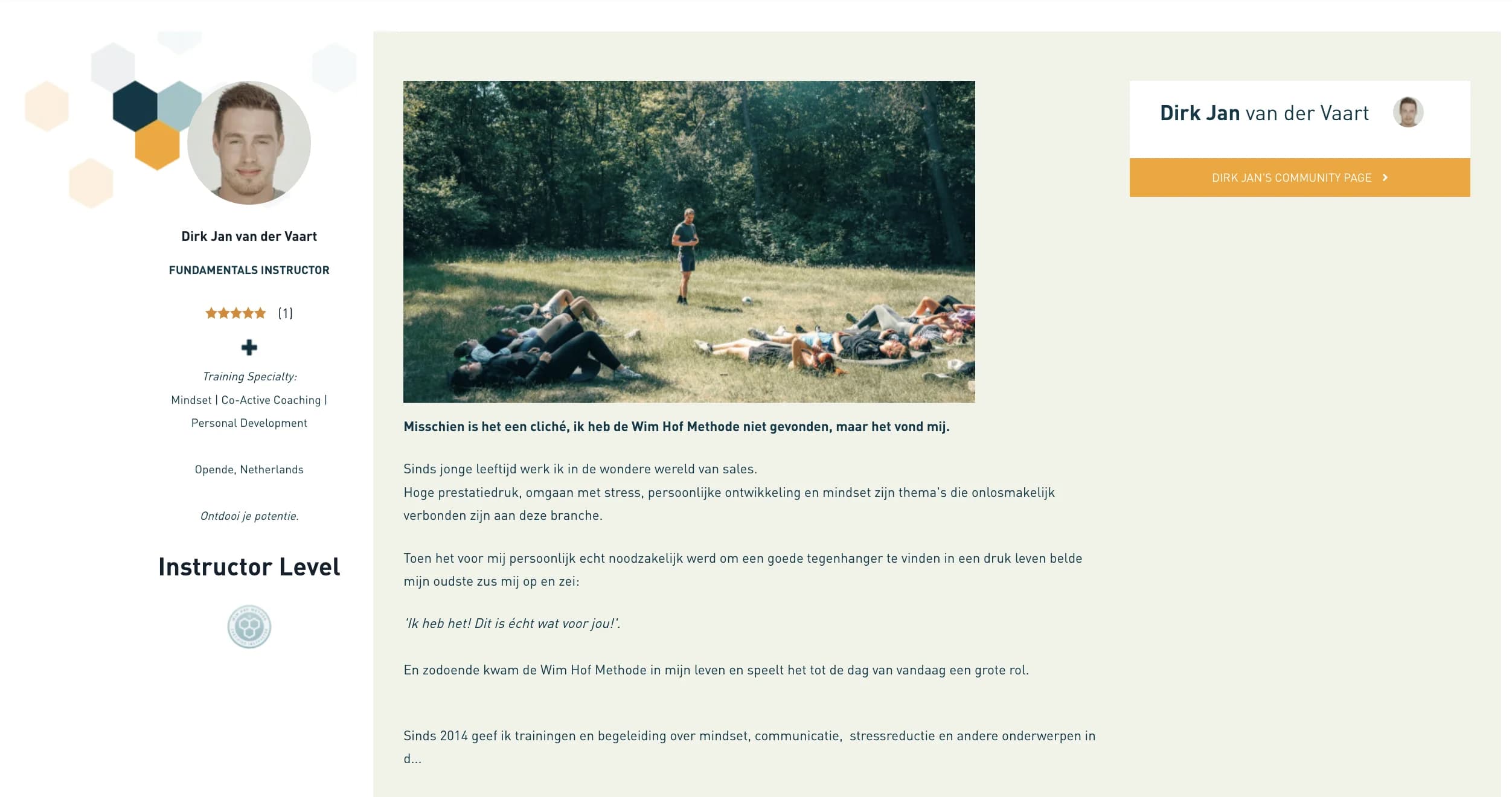 Wim Hof Methode Certificaat - Dirk Jan